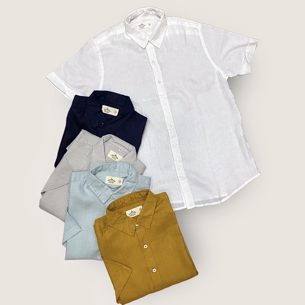Áo Sơmi Linen Tay Ngắn Regular Fit Đơn Gỉan Thoáng Mát
