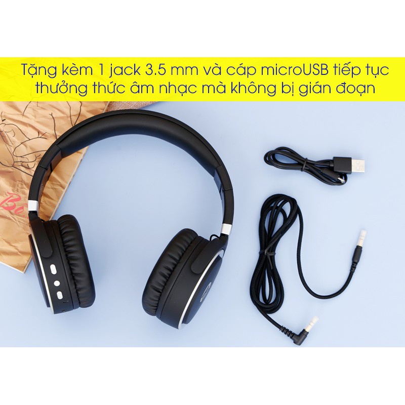 Tai Nghe Bluetooth Headphone KANNENN K6, Nghe Đến 8H, Gập Gọn 90 - Chính Hãng BH 12 Tháng Noproblemsok