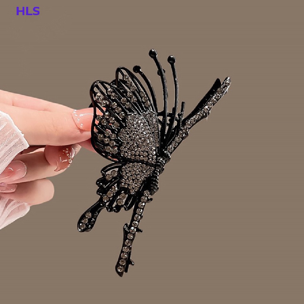 Kẹp Tóc Bướm Đính Đá Phong Cách Retro Thời Trang Cho Nữ