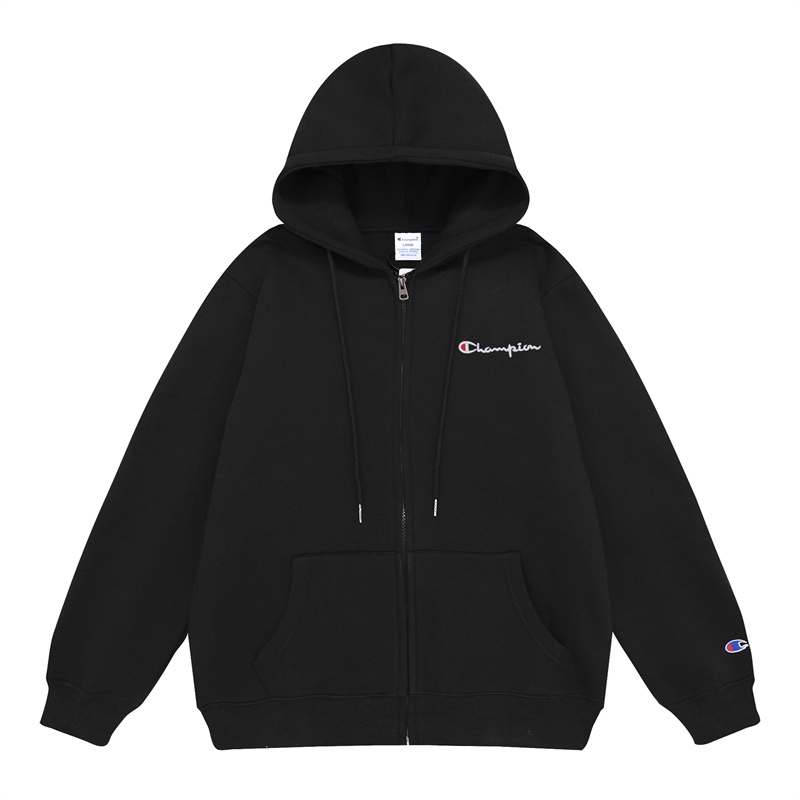 Áo Khoác Hoodie Phối Khóa Kéo Thêu Logo Champion Kiểu Cổ Điển 100% Chính Hãng Cho Nam