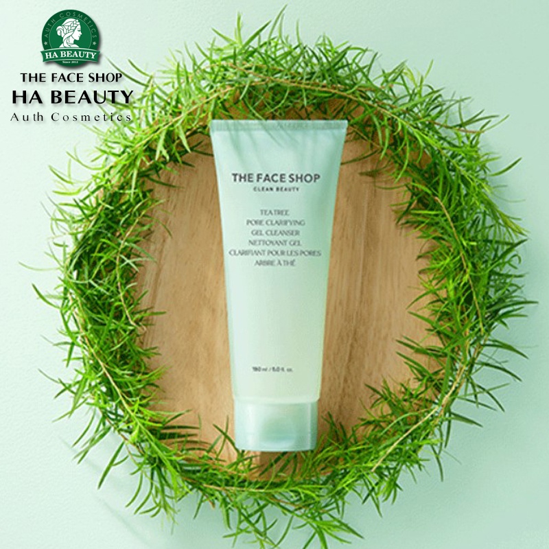Sữa rửa mặt sạch sâu se min lỗ chân lông The Face Shop Clean Beauty Tea Tree Pore Clarifying Gel Cleanser 150ml