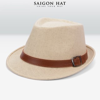  Mũ phớt nam vành nhỏ nón đi biển chất cói panama du lịch che nắng thời trang phong cách lịch thiệp sang trọng 