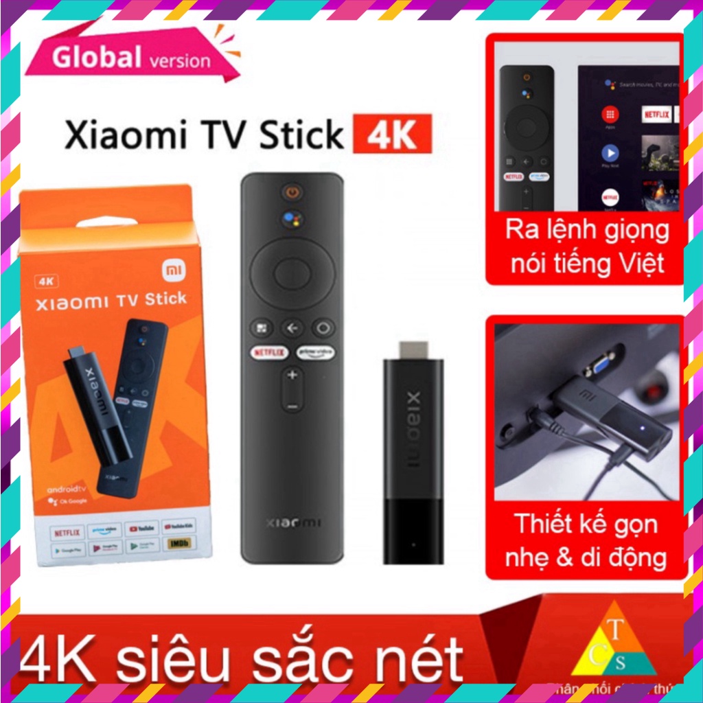 Mi Stick TV 4K Quốc Tế Full Tiếng Việt Xiaomi Mi TV Stick 4K MDZ27AA Chính Hãng (  deal hot )