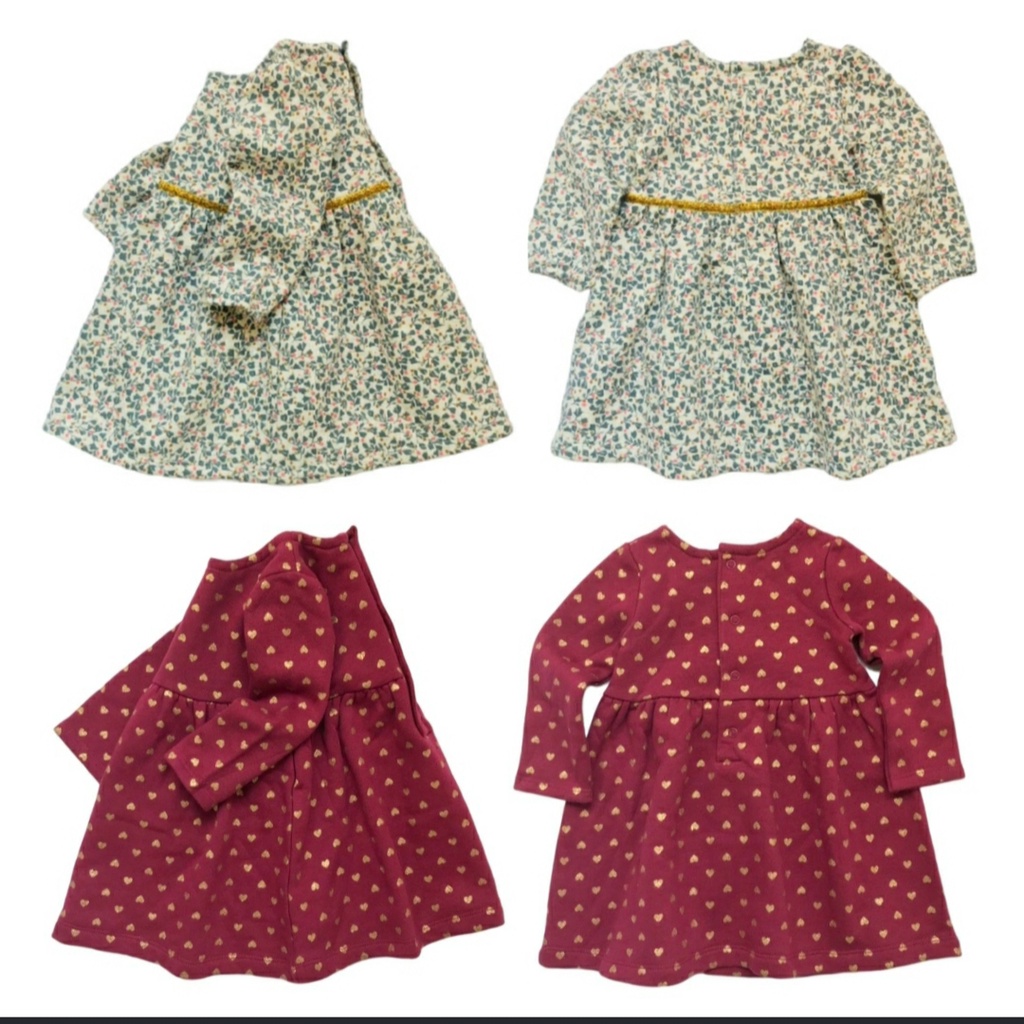 Váy nỉ bông thu đông bé gái Carter's xuất xịn. Chất nỉ bông dày dặn, hoa văn sắc nét, hàng chuẩn xịn ( size 6m- 24m)