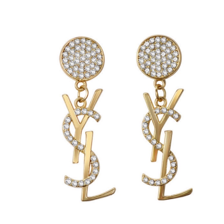 Bông Tai Chữ Đính Đá Thời Trang Nữ Tính