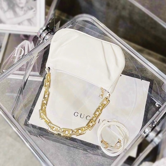 Túi kẹp nách, túi đeo chéo nữ phối xích da trơn mềm phong cách hàn quốc superbag 385