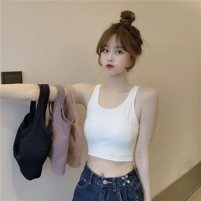 Áo Bra Nữ Dáng Coroptop Lưng Dây Chéo Siêu Hot V88