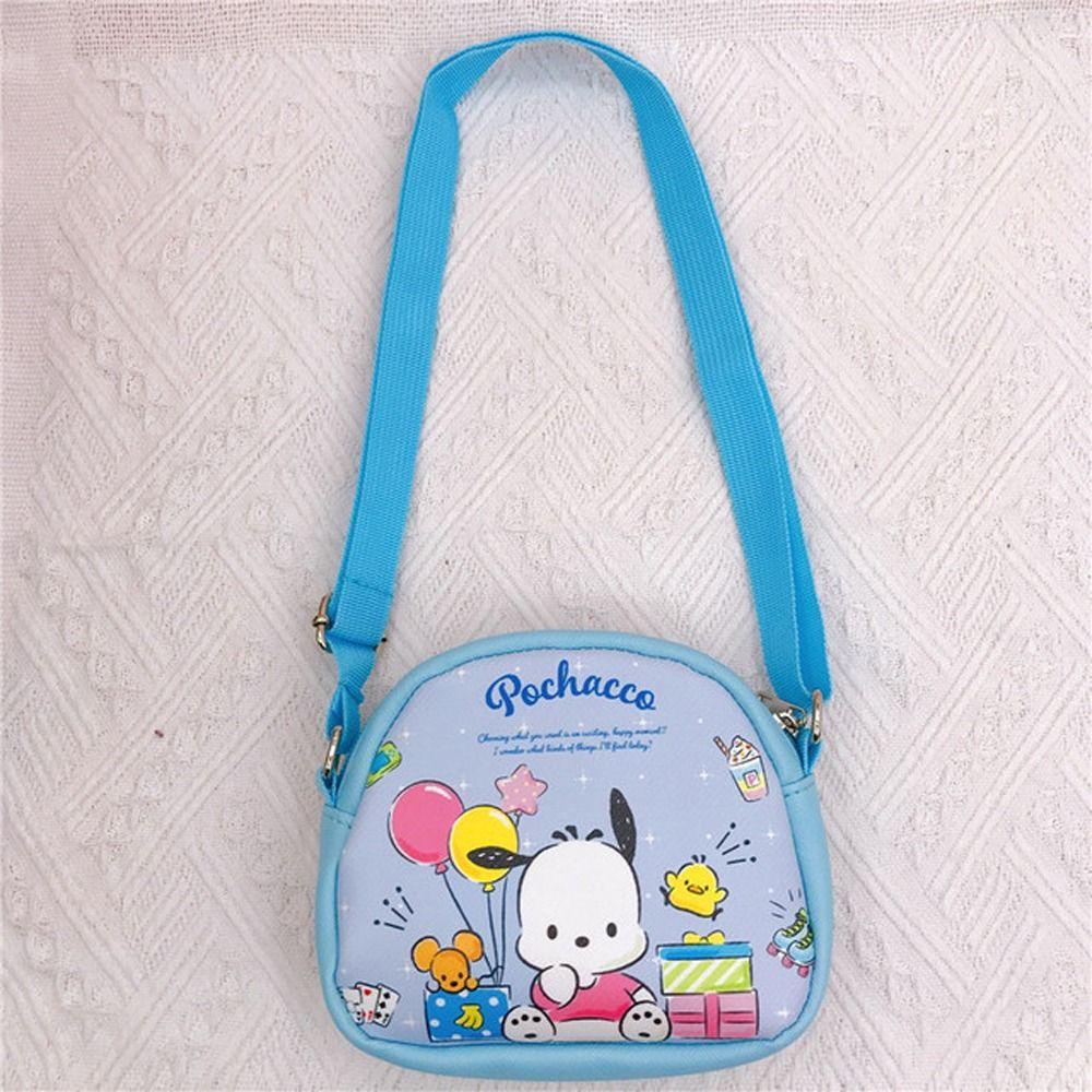 Túi Đeo Vai Bằng Da PU In Hoạt Hình Melody / Mèo Kitty / Cún Cưng Dễ Thương