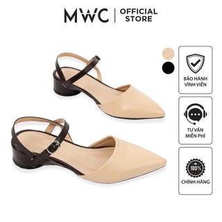 Giày MWC 4202 - Giày Sandal Cao Gót Đế Tròn 2CM Bít Mũi Basic Siêu Xinh
