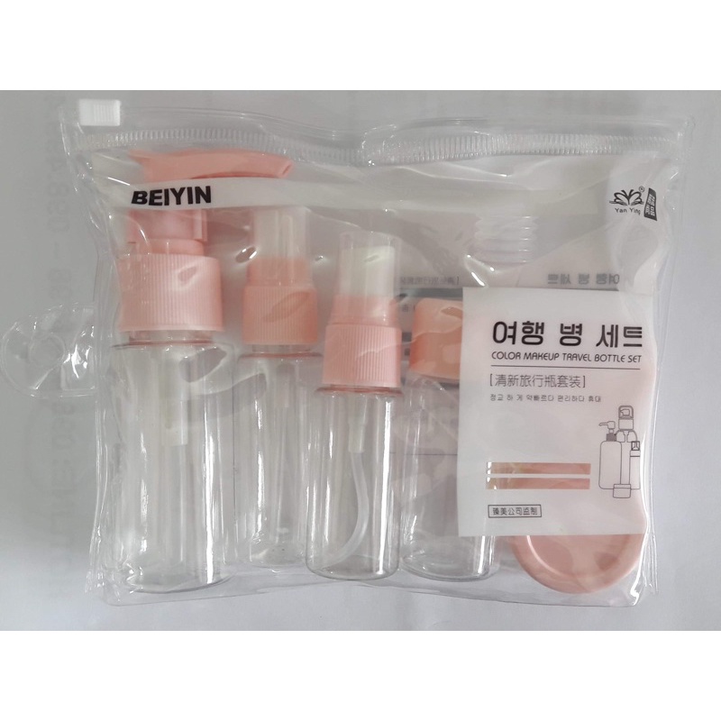 Bộ Dung Cụ Chiết Mỹ Phẩm Du Lịch NEOP - 8 Món Kèm Túi Đựng Khóa Zip BEIYIN - Có 2 Màu