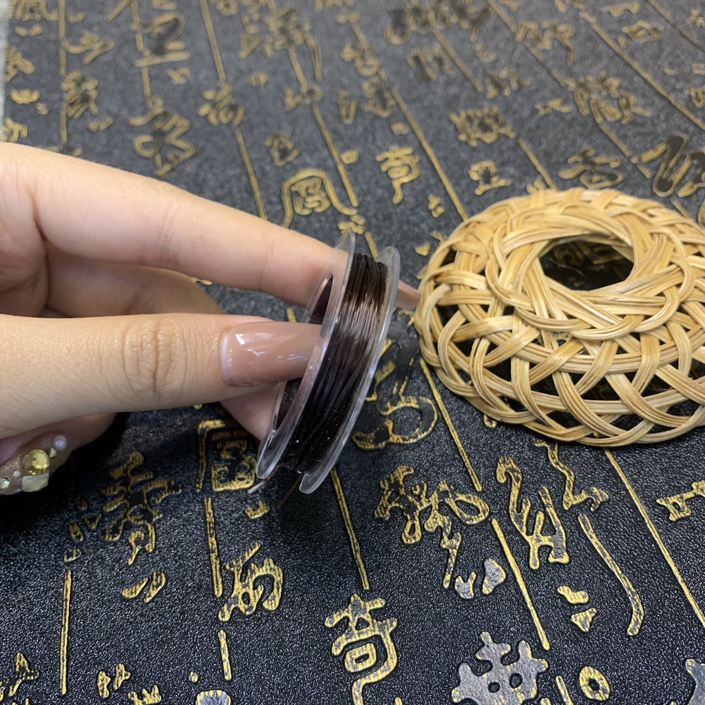 Cuộn dẹp 10m - Dây chỉ xỏ chuỗi hạt đá phong thủy nhiều màu dễ lựa chọn