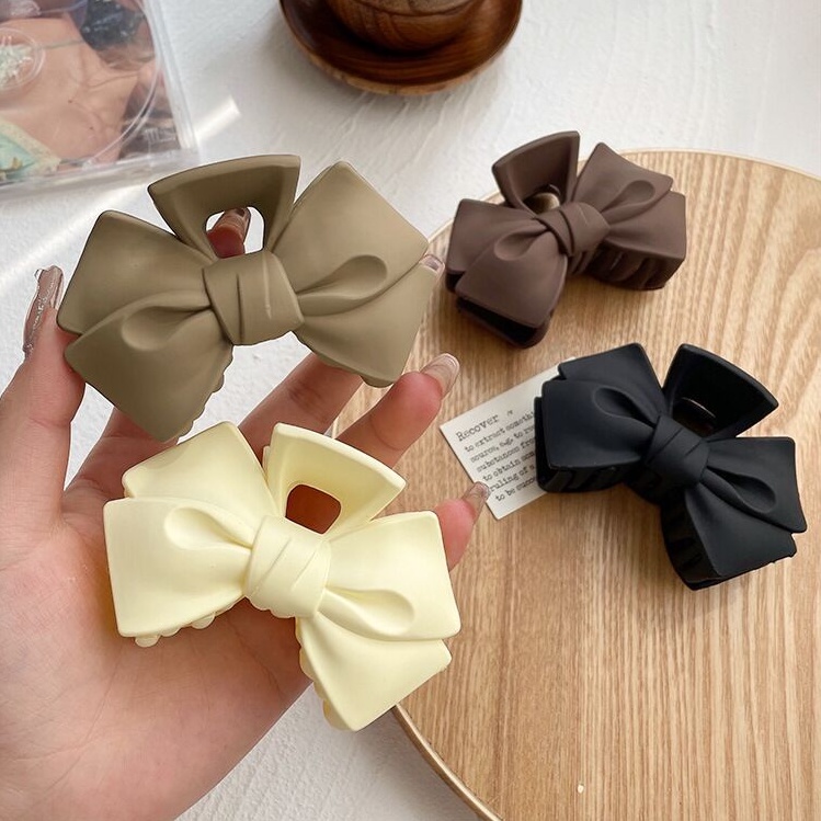 Kẹp Tóc Càng Cua Hình Nơ, Ngoạm Tóc Càng Cua Phong Cách Nhật Hàn Retro Đơn Giản Thời Trang YUNA