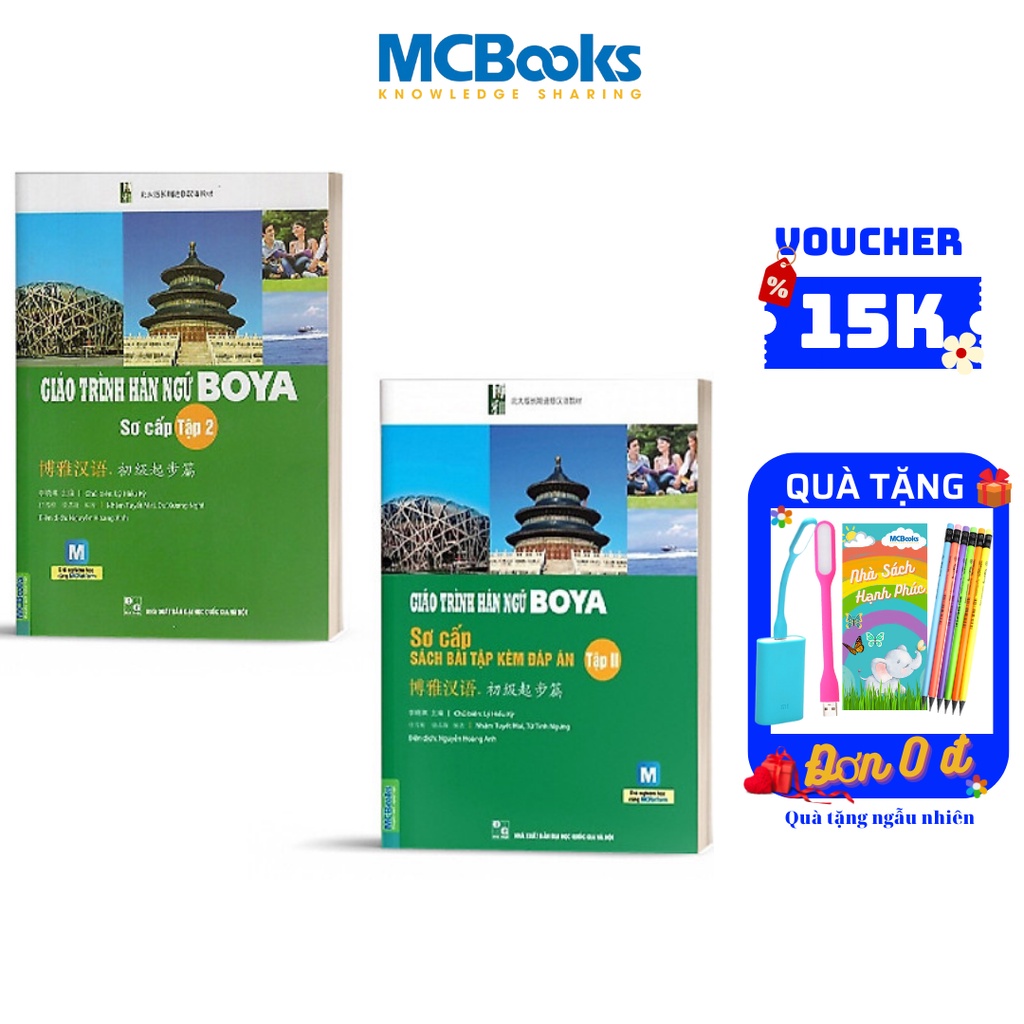 Sách - Combo Trọn Bộ 2 Cuốn Giáo Trình Hán Ngữ Boya Sơ Cấp 2 + Sách Bài Tập Đáp Án