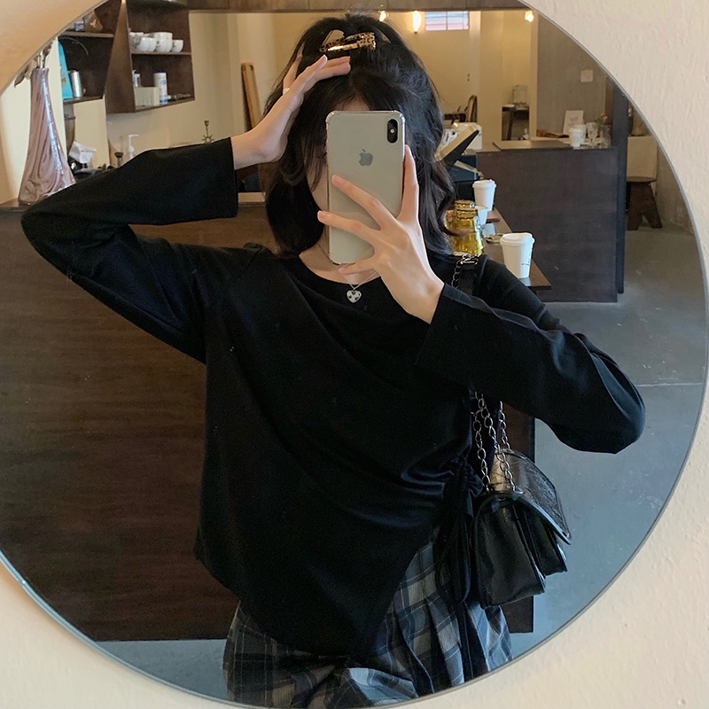 NRVP Áo Thun Nữ Dài Tay Dáng Rộng In Hình Phong Cách Hàn Quốc Kiểu Mới