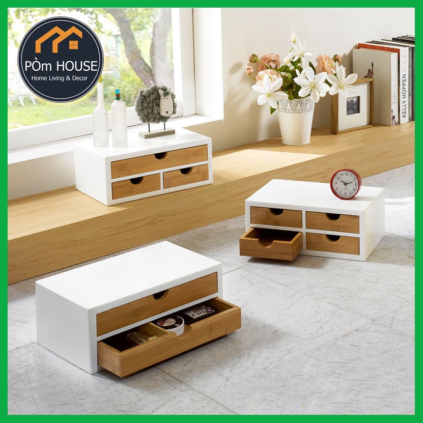 Tủ để đồ đa năng có ngăn kéo hộc tủ gỗ MFC An Cường Melamine TMP-01, tủ đựng mỹ phẩm để bàn đồ dùng cá nhân, bút sách vở