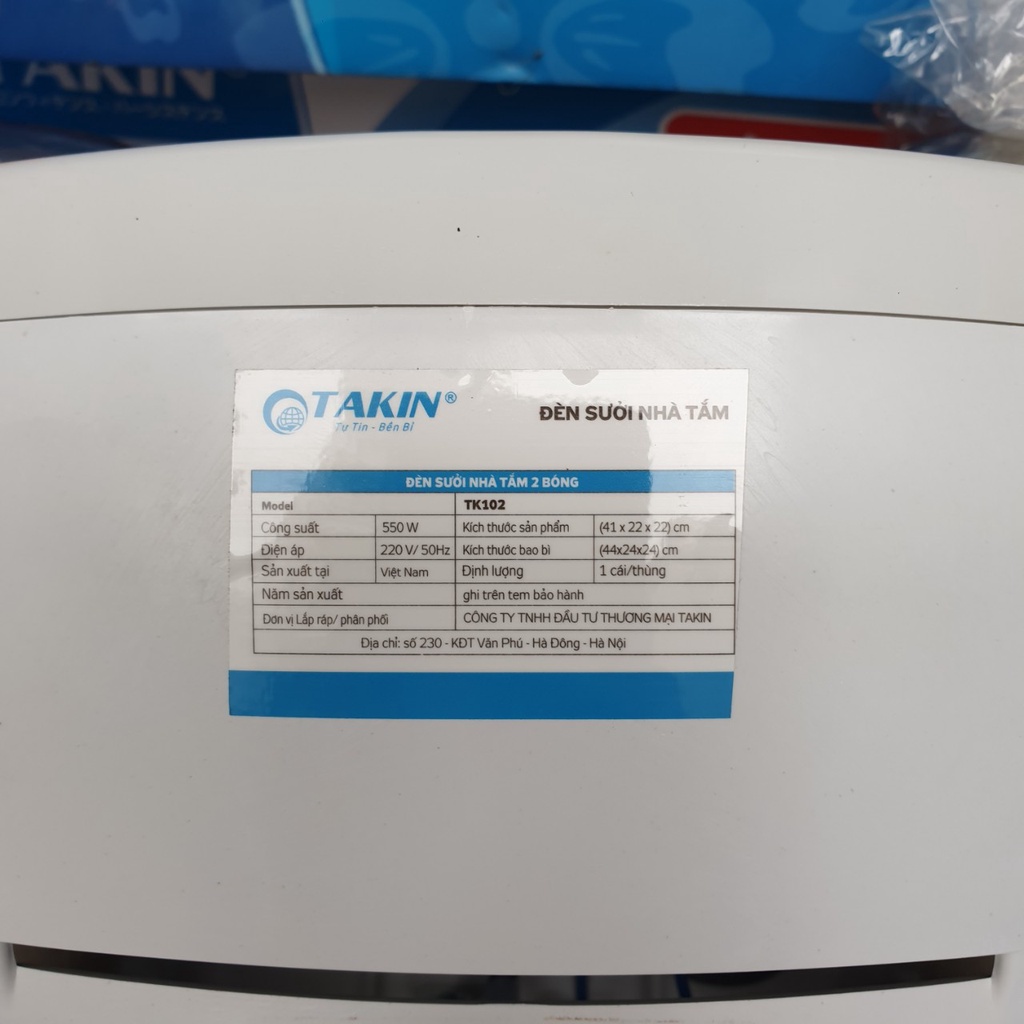 Đèn Sưởi, Đèn sưởi nhà tắm Takin 2 bóng Mạ chống lóa TK102, TK105 Công tắc tách riêng biệt- Điện máy Sunmy