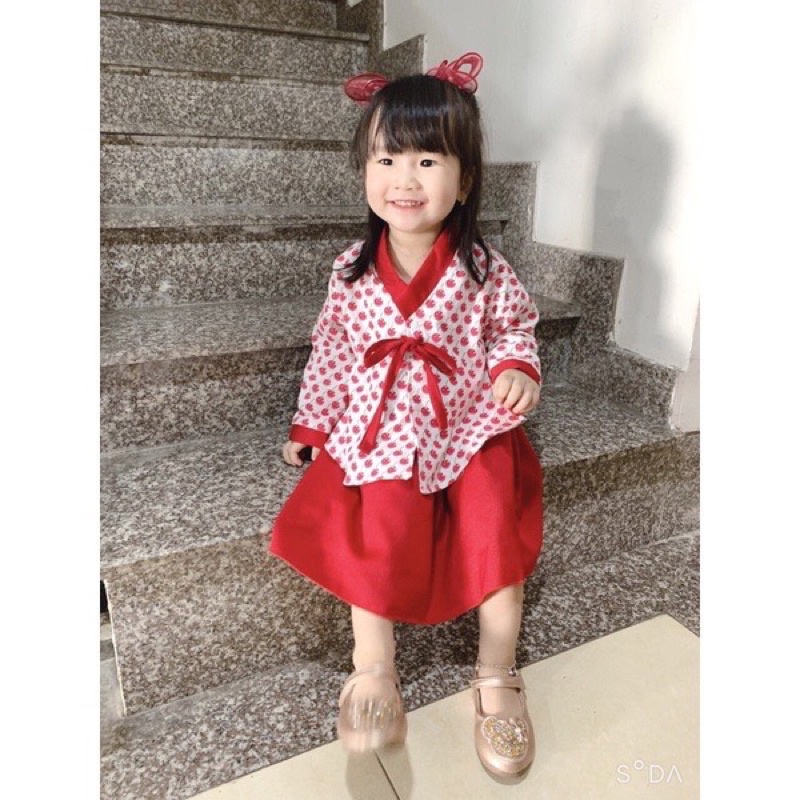 Đầm Hanbok Kèm Áo Khoác Cho Bé Gái 3 Màu Xinh