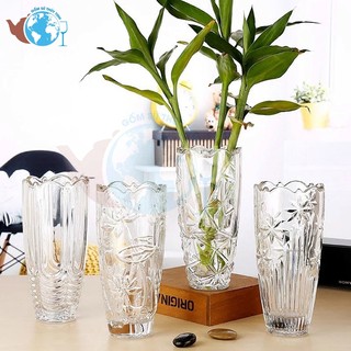 Bình bông lọ hoa BẦU hoạ tiết màu vàng hoặc trắng cao 30cm sang trọng 2027-1
