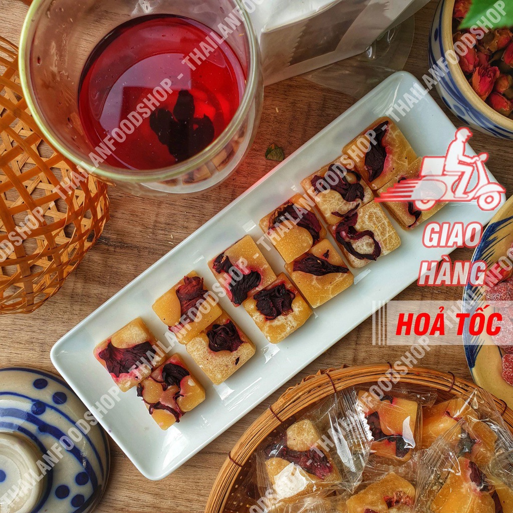 Trà Hoa Atiso Đỏ Đường Phèn Mật Ong Hộp 12 Viên &amp; Túi 1KG (Trà Hoa Hibiscus)