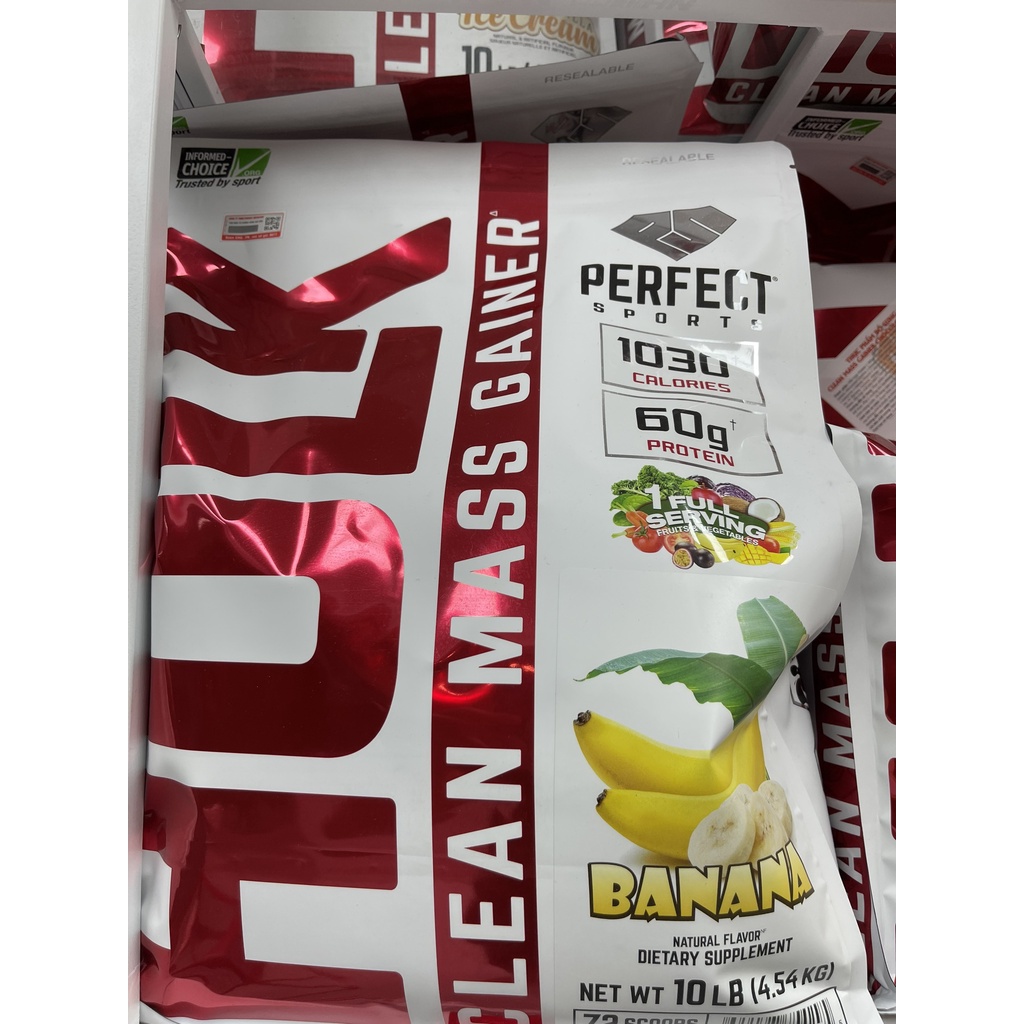 Sữa Tăng Cân, Bổ Sung Dinh Dưỡng, Hỗ Trợ Tăng Cân Cho Người Gầy HULK Clean Mass Gainer - 10 Lbs