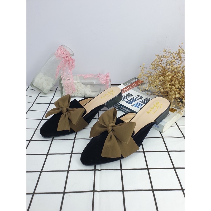 Sục nơ nâu nhung đen