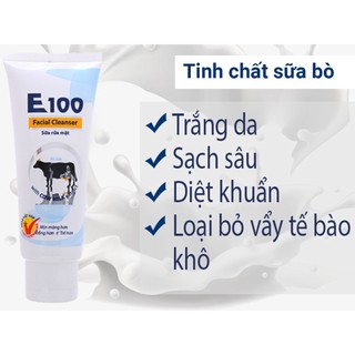 SỮA RỬA MẶT E100 SỮA BÒ TUÝP LỚN 80G