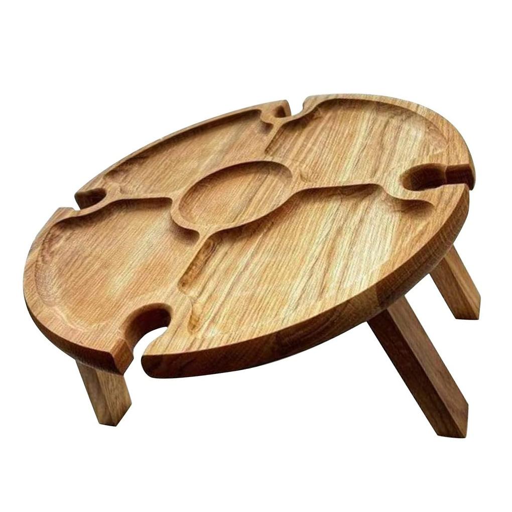 Giá Đỡ Ly Rượu Bằng Gỗ Có Thể Gấp Gọn Tiện Dụng Mang Theo Du Lịch Dã Ngoại