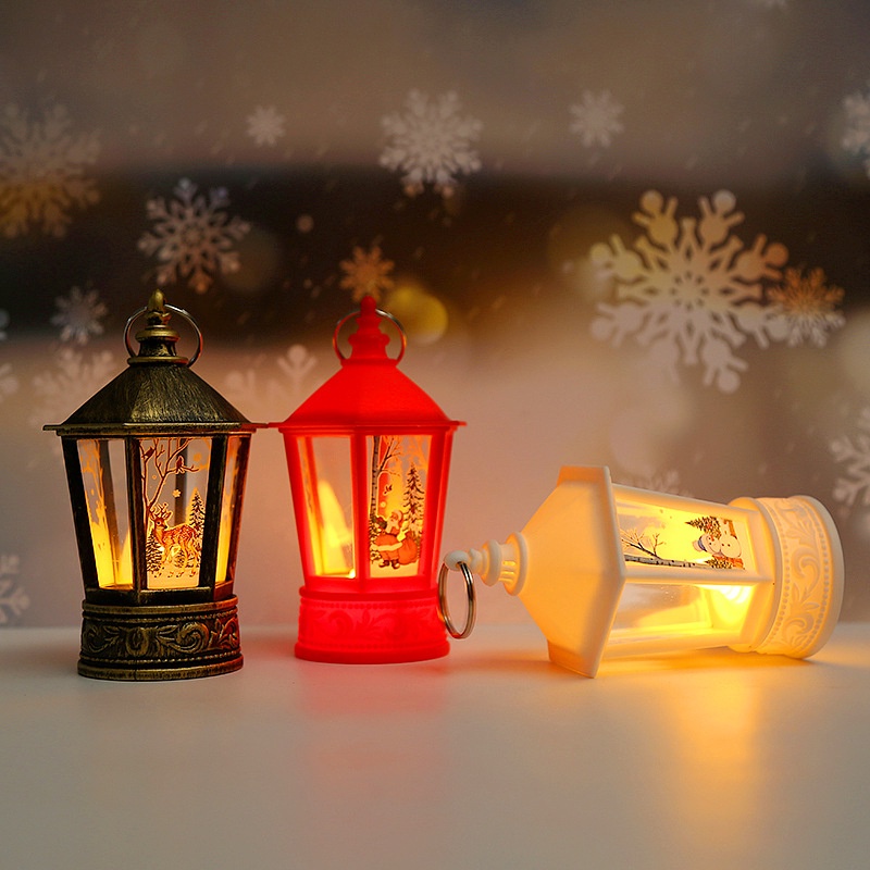 1 Đèn Dầu Hình Ngôi Chùa Giáng Sinh / Đèn Treo Trang Trí Cây Thông Noel