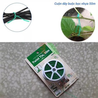 Cuộn dây buộc đồ đa năng Twist Tie 50m (Dây nhựa, lõi kẽm)