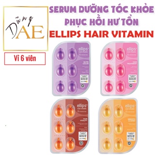 Serum Dưỡng Tóc Ellips Hair Vitamin Giúp Tóc Chắc Khỏe, Óng Mượt, Phục Hồi Hư Tổn - Vỉ 6 Viên