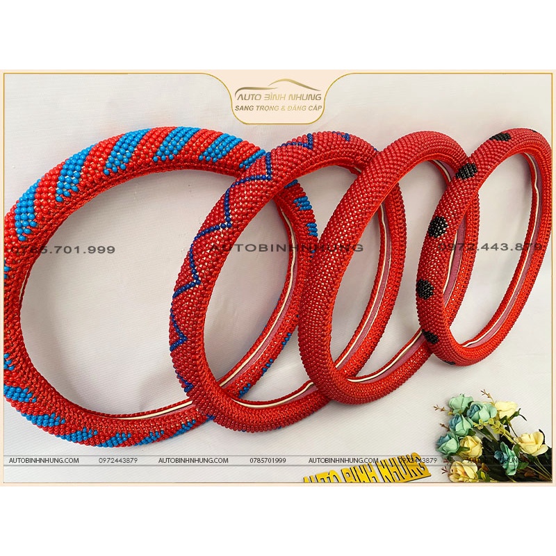 Bọc vô lăng HẠT xe Hyundai Trago, CAMC Đầu Kéo, C&C 4 chân, Auman 4-5 chân, Auman C160 cũ, Xe Khách Samco 43 chỗ....