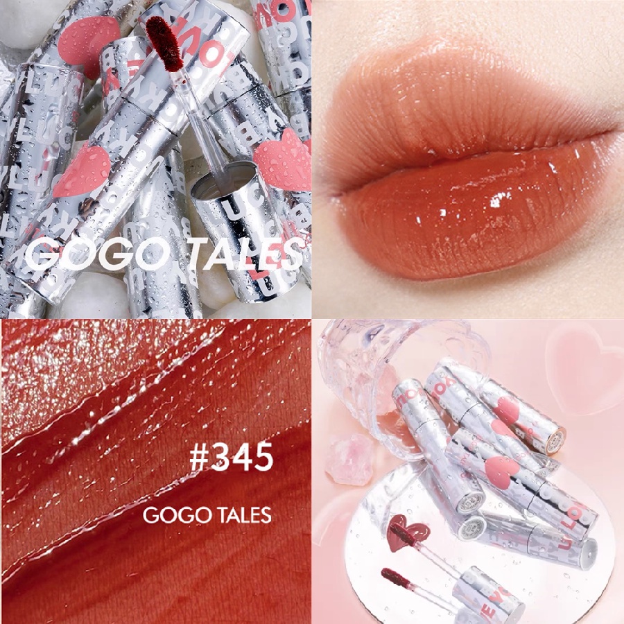 Son kem bóng trái tim Gogo Tales mềm môi Lucky Baby Pink Rippling Water Gogotales Lip Gloss GT340