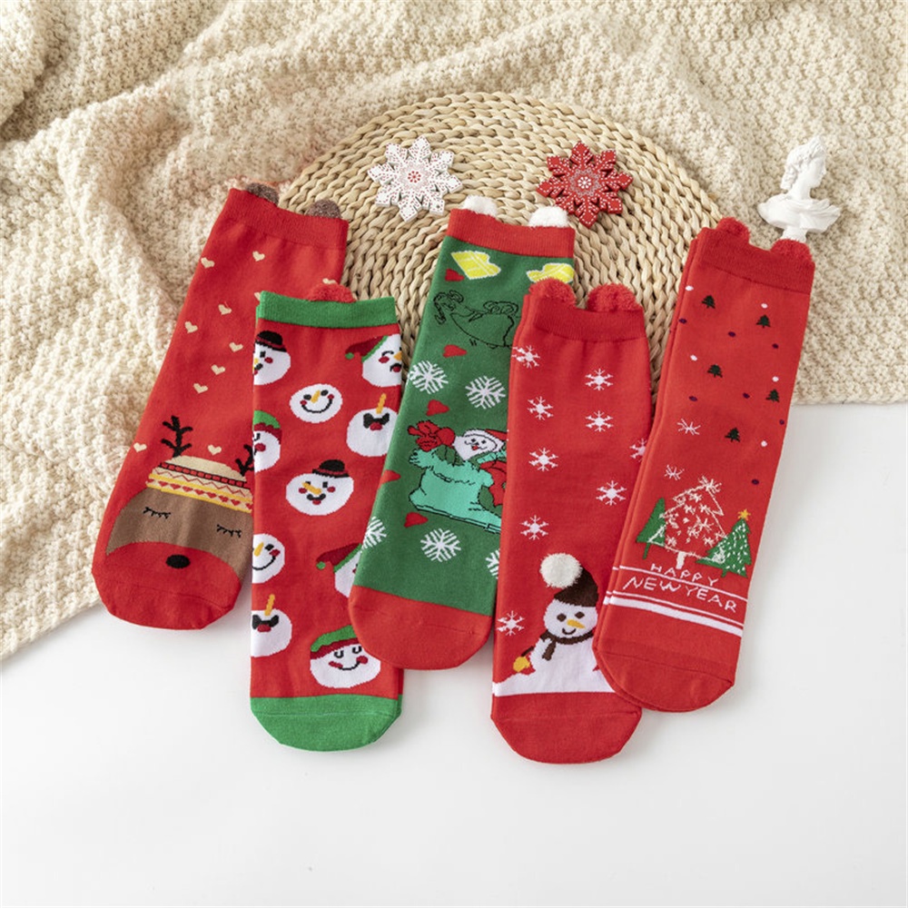 Vớ Cotton In Họa Tiết Hoạt Hình Giáng Sinh Trang Trí Nhà Cửa Dịp Giáng Sinh Năm Mới