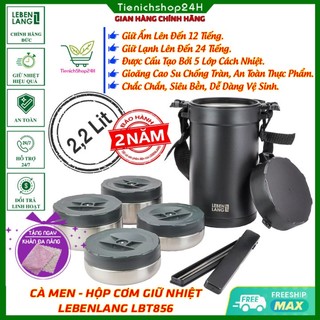 Cà men, hộp cơm giữ nóng, giữ nhiệt inox lebenlang lbt856