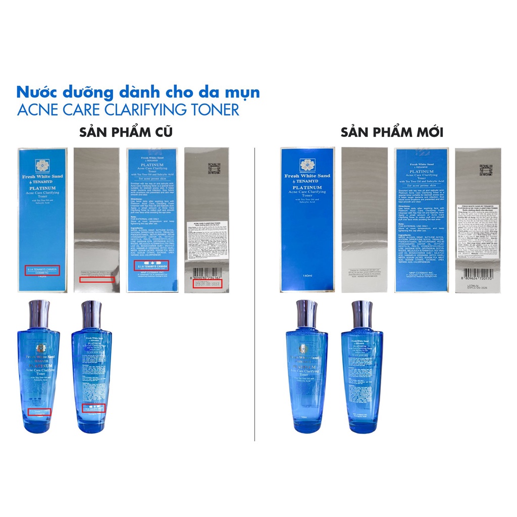 Nước dưỡng dành cho da mụn Tenamyd Platinum Acne Care Clarifying Toner