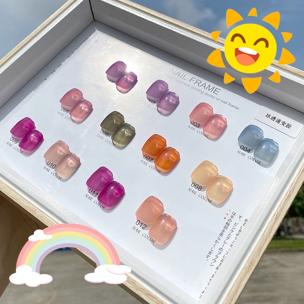 Sơn Móng Tay 8ml Dạng Thạch Trong Mờ Dễ Tẩy Trang Lâu Trôi Dùng Cho Salon Làm Đẹp