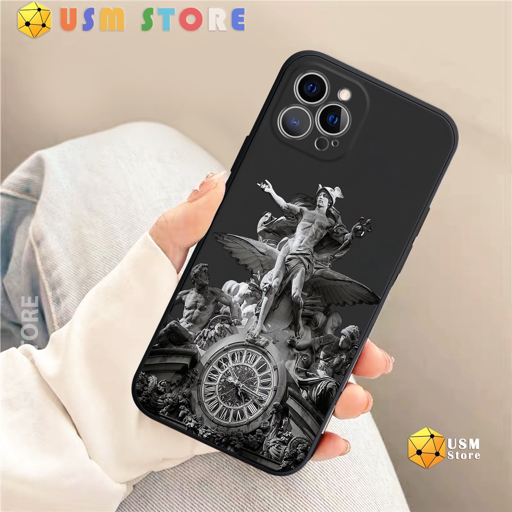 Ốp lưng iphone cạnh vuông, thần Hy Lạp Her.mes 6/7/8/7P/8P/X/Xmax/11/11Promax/12/12Mini/12Promax/13pro/13Promax/13mini