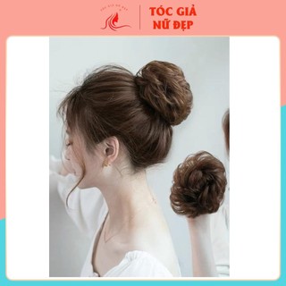 Tóc giả búi xoăn, tóc tơ cao cấp mềm đẹp