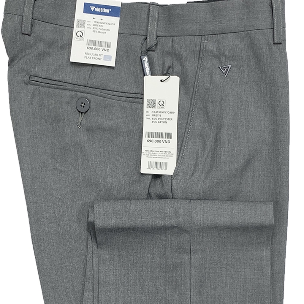 Viettien - Quần tây nam màu xám 1R4050 - 1R4051 - 1R4052 loại có ly và không ly
