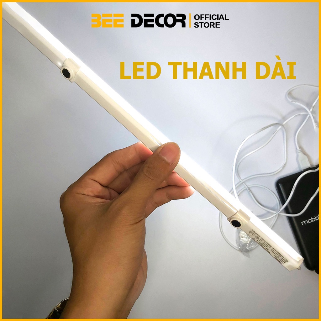 Đèn LED thanh trang trí có đế nam châm dính tủ trưng bày, LED thanh dài 30cm và 40cm học bài, dán tủ trang trí
