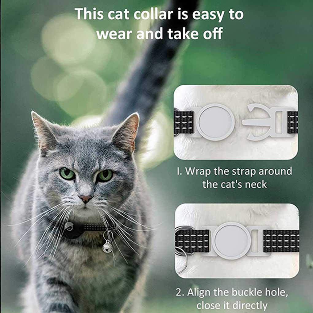 Vòng Cổ Bằng Polyester Chống Nước Chống Sốc Họa Tiết Sọc Phản Quang Cho Thú Cưng