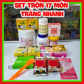 Bộ kem tự trộn siêu trắng da body 17 món thấm nhanh trắng nhanh không bết rít hiệu quả sau 7 ngày sử dụng