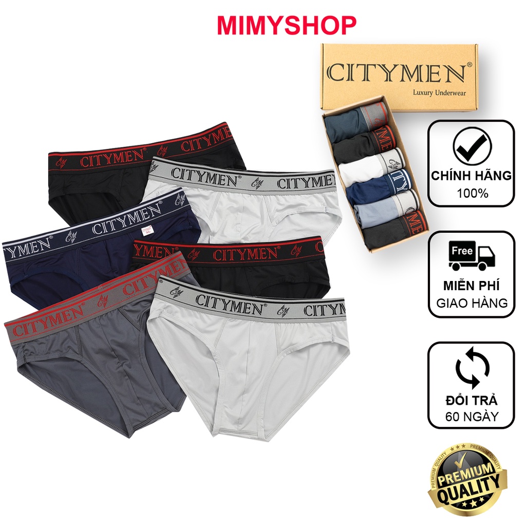 Hộp 6 Quần sịp nam tam giác cao cấp CITYMEN vải thun lạnh co dãn 4 chiều đồ lót nam