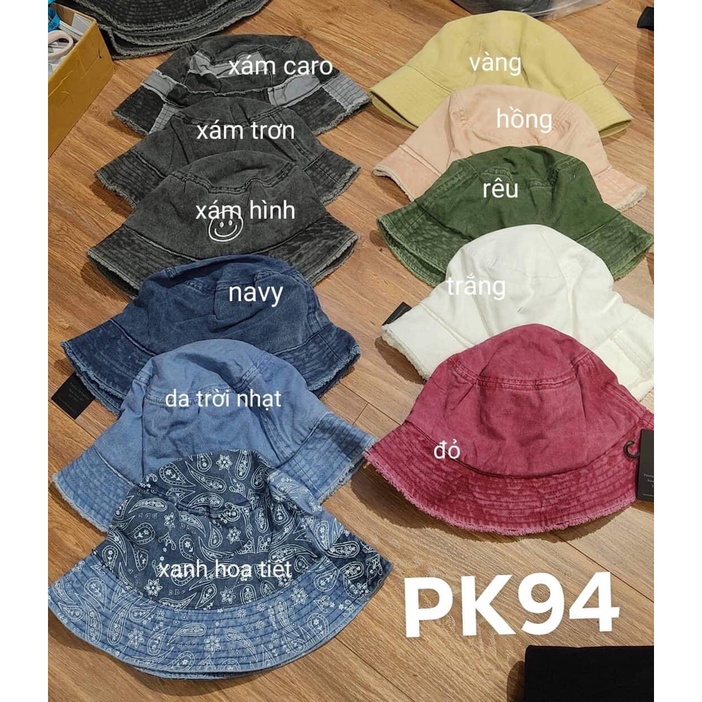 Nón Bucket chất denim unisex D4vidYoung xuất khẩu - Hàng dư xịn