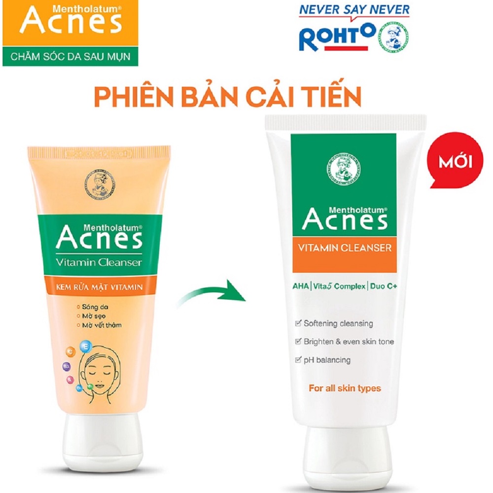 Kem rửa mặt Acnes 100g sáng da mờ sẹo và vết thâm suu.shop cam kết 100% chính hãng