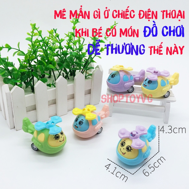 Xe Đồ Chơi Xe Hình Trực Thăng Dễ Thương Động Cơ Dây Cót