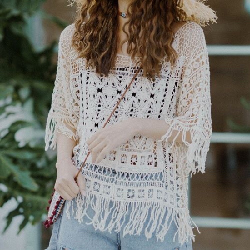 Áo Boho nữ tua rua hàng Quảng Châu order