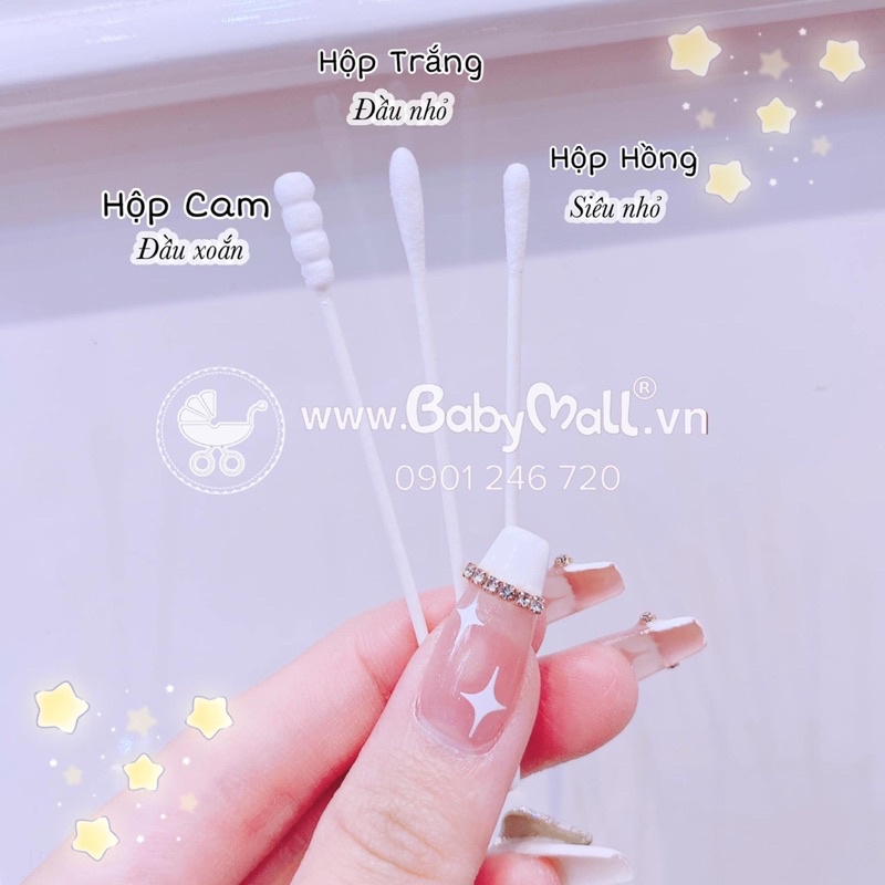 Tăm bông IKami Nhật Bản đầu xoắn- đầu thường- đầu nhỏ sơ sinh cho trẻ từ 0m+