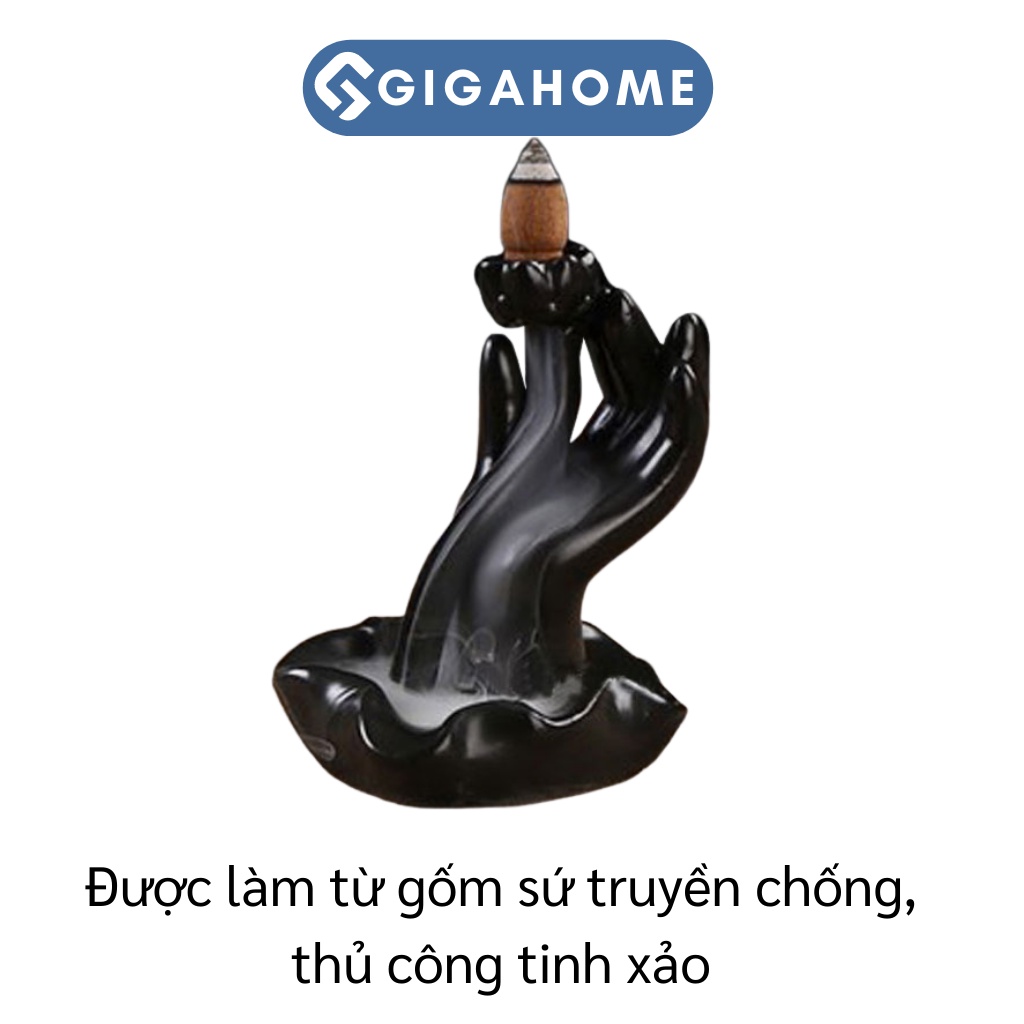 Thác Khói Trầm Hương Hình Bàn Tay Phật Gốm Sứ Cao Cấp GIGAHOME 4663