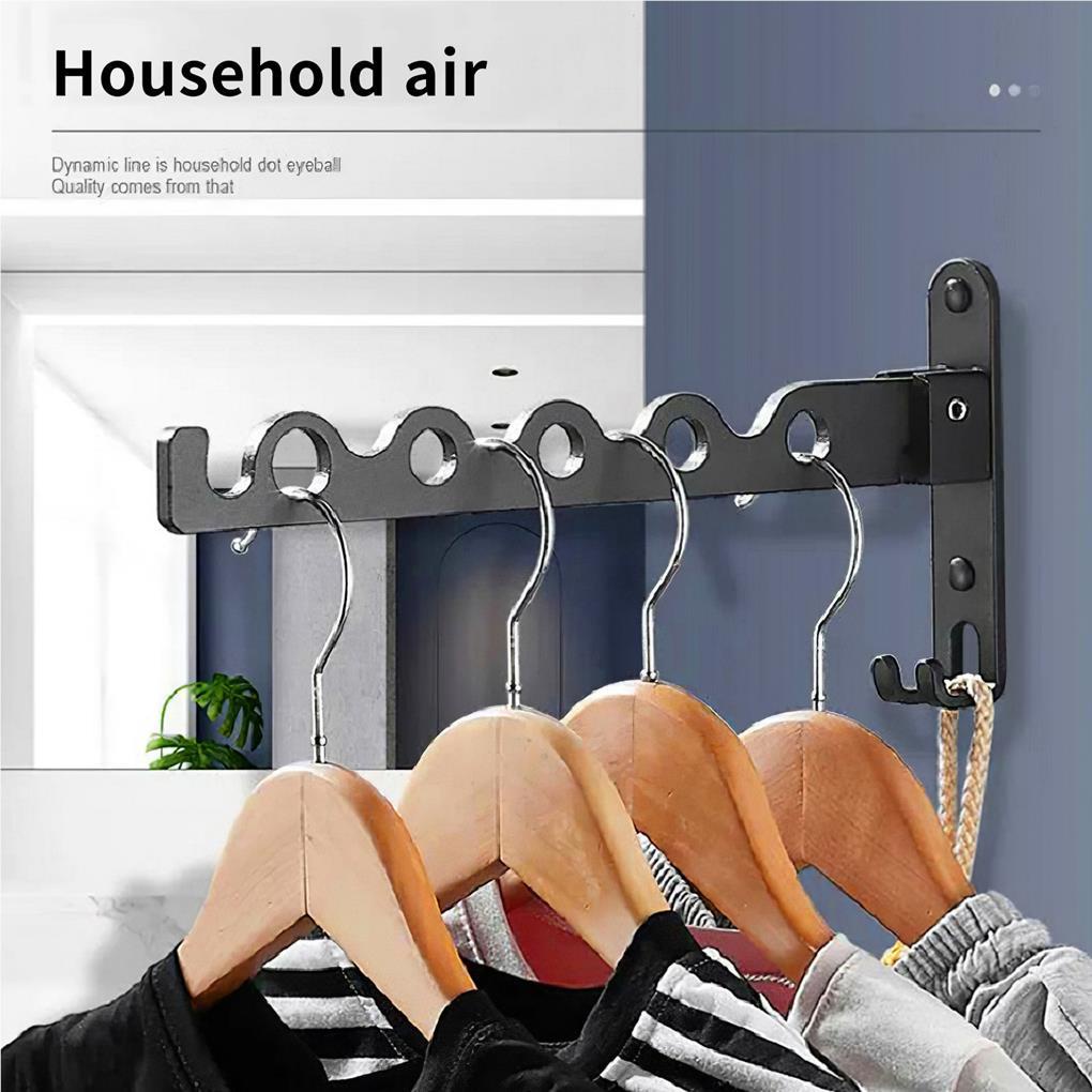Bộ 2 Móc Phơi Quần Áo Bằng Nhôm Tiết Kiệm Không Gian Có Thể Gấp Gọn Tiện Dụng Cho Gia Đình /